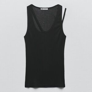 Zara semi sheer ribbed tank top